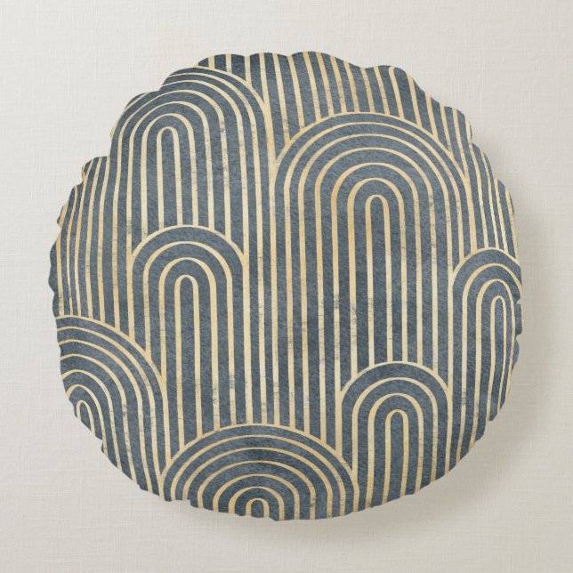 Coussins Ronds Style Art déco design luxe géométrique sans faille (Devant)
