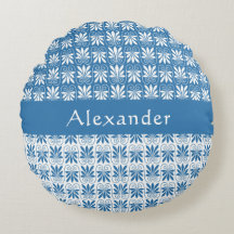 Style bleu et blanc floral grec personnalisé