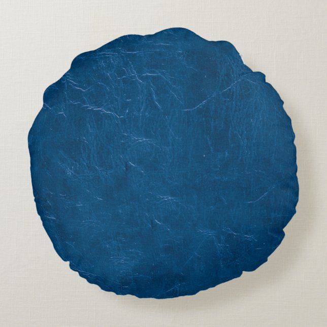 Coussins Ronds Style cuir bleu (Dos)