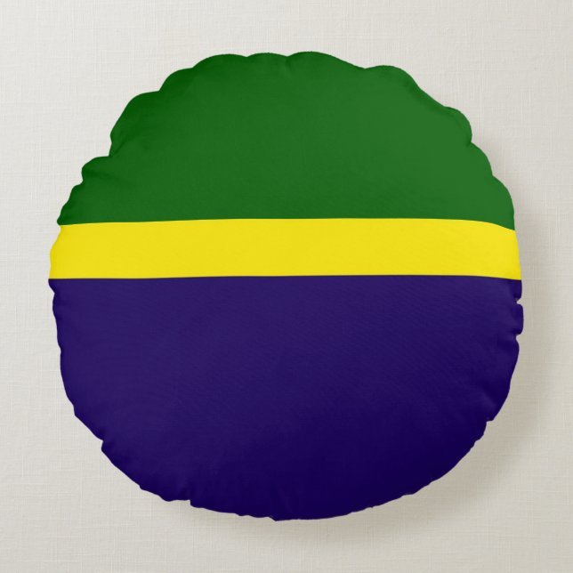 Coussins Ronds Style de bloc couleur bleu vert (Devant)