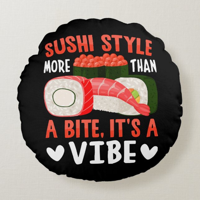Coussins Ronds Style de sushi plus qu'une bouchée (Devant)
