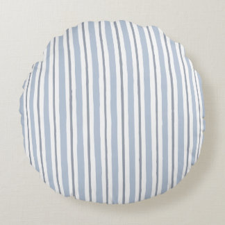 Coussins Ronds style rayures bleu clair pastel