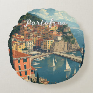 Coussins Ronds Style Vintage Portofino Gênes Italie