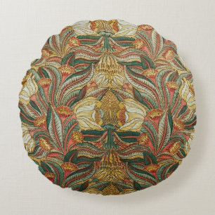 Coussins Ronds Style William Morris Rose Vert Botanique