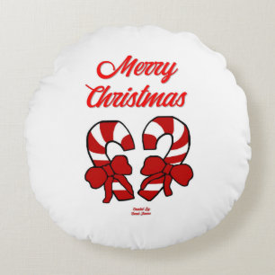 Coussins Ronds Sucres de canne de Noël Oreiller à lancer ronde