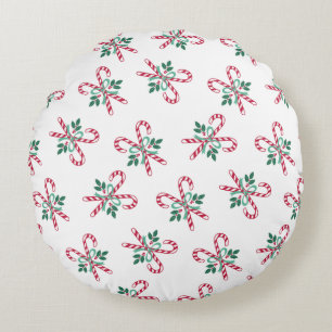 Coussins Ronds sucres de canne de Noël rétro
