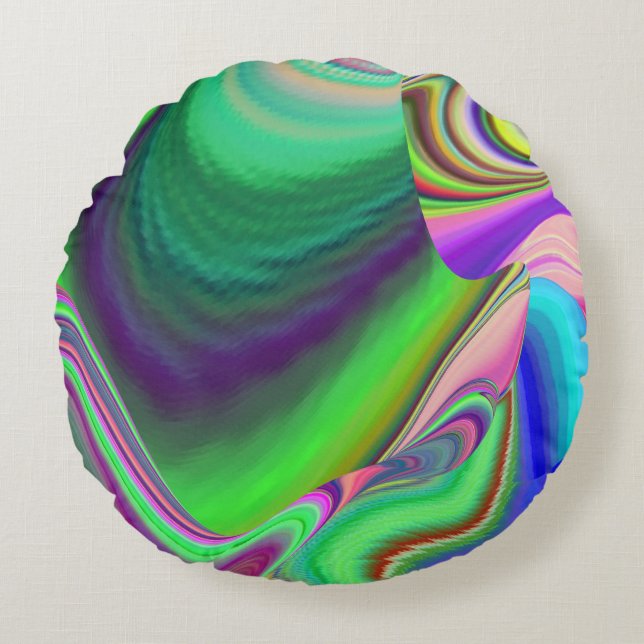 Coussins Ronds Summerfeel, Rainbowart 3D Abstrait (Devant)