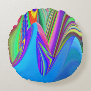 Coussins Ronds Summerfeel, Rainbowart 3D Abstrait