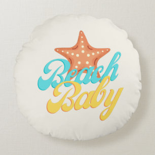 Coussins Ronds Summery Beach Baby Word Art