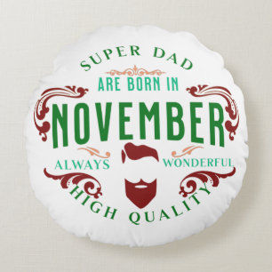Coussins Ronds Super Dads, simple Fête des pères élégante cadeau