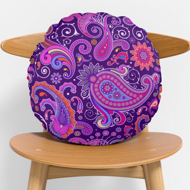 Coussins Ronds Super violet et rose (Créateur téléchargé)