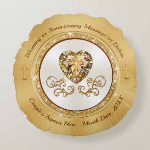 Coussins Ronds Superbe cadeau personnalisé, Mariage chrétien