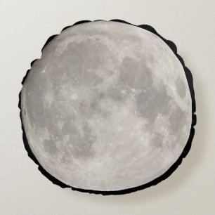 Coussins Ronds Superlune dans le ciel noir