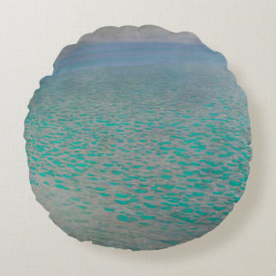 Coussins Ronds Sur le lac Attersee par Gustav Klimt, Art Vintage