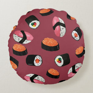 Coussins Ronds Sushi Onigiri Rolls : Illustration transparente