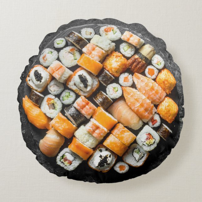 Coussins Ronds Sushi Platter Lance Oreiller (Devant)