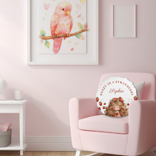 Coussins Ronds Sweet As Strawberry Girl Bonne fête d'anniversaire