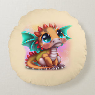 Coussins Ronds Sweet Kawaii Baby Dragon