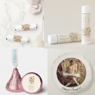 Coussins Ronds Sweet Rosé Ballet Soirée, sur mesure