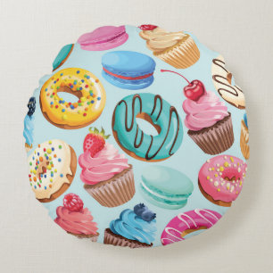 Coussins Ronds Sweet Sweet Sweets : Motif de Delight.