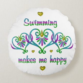 Coussins Ronds Swimming Makes Me Happy