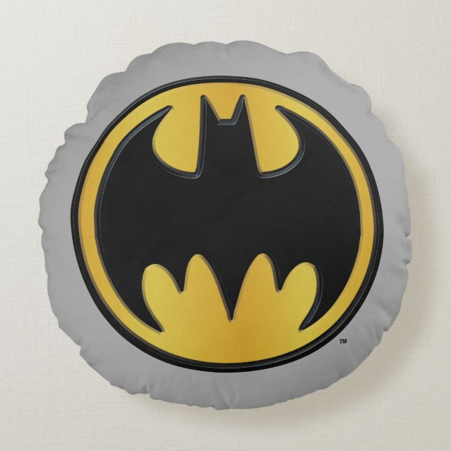 Coussins Ronds Symbole Batman | Logo rond classique (Devant)