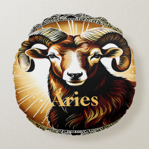 Coussins Ronds Symbole d'Aries du zodiaque