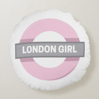 Coussins Ronds SYMBOLE DE MÉTRO DE LA FEMME DE Londres