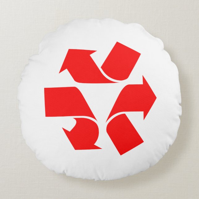 Coussins Ronds Symbole de non-recyclage (Devant)