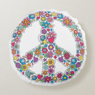 Coussins Ronds Symbole de paix