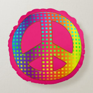 Coussins Ronds Symbole de paix 03 (ckc)-Oreiller à lancer rond