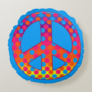 Coussins Ronds Symbole de paix 04 (ckc)-Oreiller à lancer rond