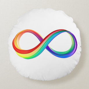 Coussins Ronds Symbole d'infinité arc-en-ciel stratifié