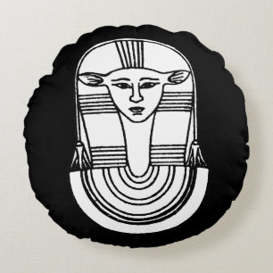 Coussins Ronds Symbole égyptien : Hathor
