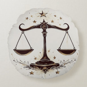 Coussins Ronds Symbole élégant du zodiaque Balance