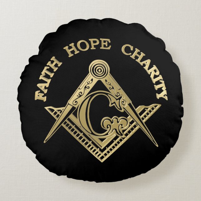 Coussins Ronds Symbole maçonnique (Devant)