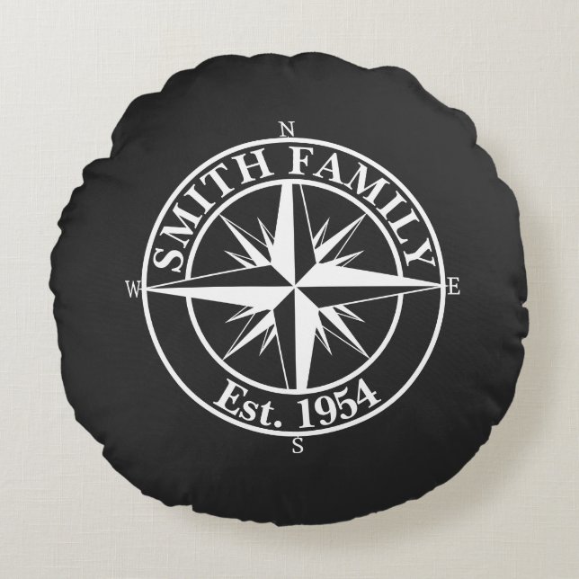 Coussins Ronds Symbole personnalisable du monogramme étoile de la (Devant)