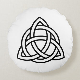 Coussins Ronds Symbole triquetra de noeud de trinité celtique Lan
