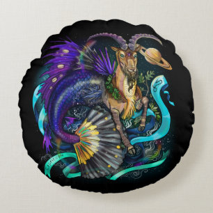 Coussins Ronds Symbole zodiaque de Capricorne