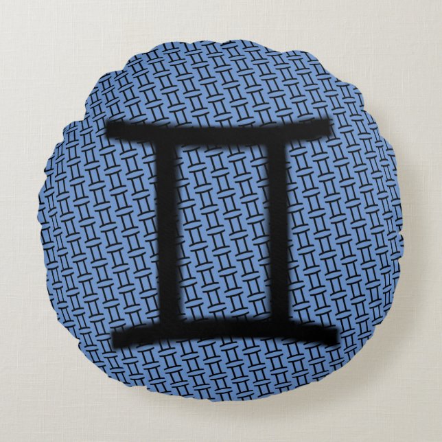 Coussins Ronds Symbole Zodiaque Gemini Standard par Kenneth Yonci (Devant)