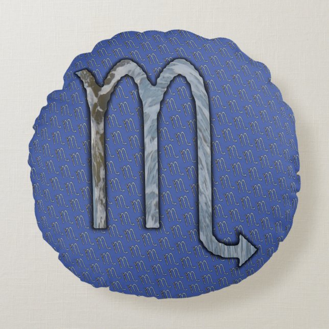 Coussins Ronds Symbole Zodiaque Scorpio Élément par Kenneth Yonci (Devant)