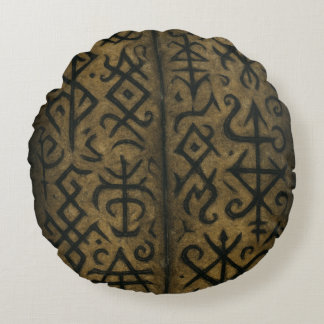 Coussins Ronds Symboles mystiques et oreillers occultes foncés