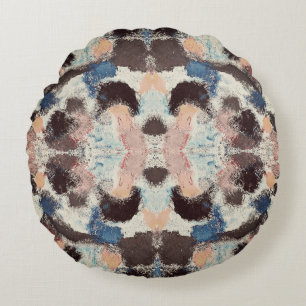 Coussins Ronds Symétrie Pastel Vibrant - Art Texturé Abstrait