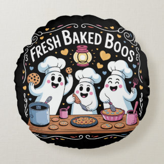 Coussins Ronds T-Shirt Halloween Vintage Fresh Baked Boos