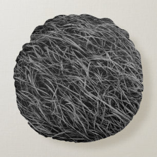 Coussins Ronds Tableau abstrait noir et blanc