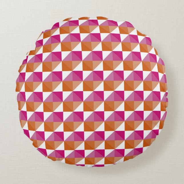 Coussins Ronds Tableau de bord orange et rose (Devant)