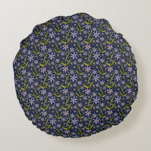 Coussins Ronds Tabliers Fleurs de Marguerites Aquarelle de Minuit