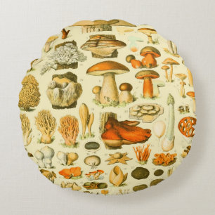 Coussins Ronds Tabouret de toilette Vintage de champignons Illust
