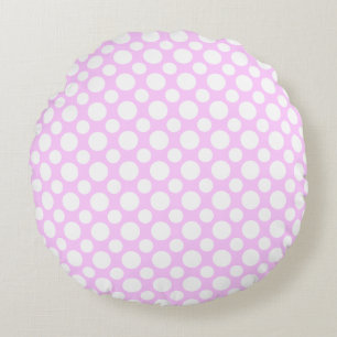 Coussins Ronds Taches blanches sur un oreiller rond rose