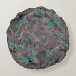 Coussins Ronds taches Brown et cyanes sur plâtre mural infini